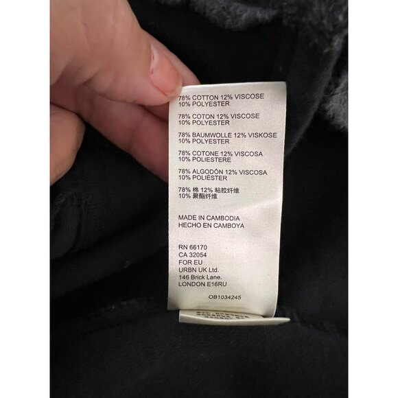 Free People Washed Black Fleece Shirt Jacket With Button Front Style - Size L - Picture 9 of 10